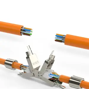 EXC 2024 kabel berpelindung CAT8 baru kawat tahan air 22AWG kabel Internet tembaga murni Cat8 305M kotak