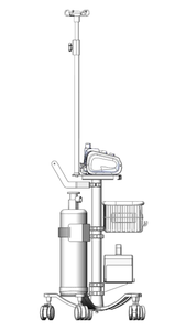 IV 극이있는 내구성 의료 <span class=keywords><strong>ICU</strong></span> 비상 트롤리 휴대용 인공 호흡기 트롤리 고유량 비강 캐뉼라 카트 - Product Image 3