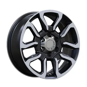 Passenger Car Wheels 17 18 Inch 6x139.7 6 Holes Black With Machine Face Alloy Wheels Cast Rims For Toyota Hilux 2023 2021