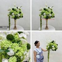 DKB Hersteller Großhandel 40cm Grüne Künstliche Calla-Lilie Hortensie Blumenball Tischdekoration für Hochzeiten