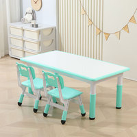 Ensemble table et chaises pour enfants, design minimaliste réglable en hauteur, bureau 4 places pour la garderie