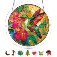 Décoration de fenêtre en acrylique à suspendre, puzzle attrape-soleil, 83 pièces, 7,4 pouces, ornement DIY, art de jardin, cadeau pour maman et adultes