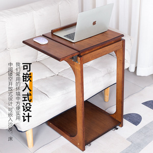 Multi Function Wooden <b>Sofa</b> <b>Side</b> <b>Table</b> With Storage Shelf For Living Room Bedroom Home Use - Product Image 1
