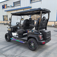 Voiturette de golf électrique tout-terrain 4 places avec panneau solaire et batterie au lithium, chariot de golf tout-terrain durable pour la vente en gros
