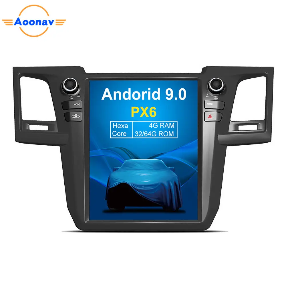 AOONAV एंड्रॉयड 9.0 जीपीएस नेविगेशन कार टोयोटा फॉर्च्यूनर के लिए 2007-2015 कार रेडियो जीपीएस नेविगेशन डीवीडी प्लेयर