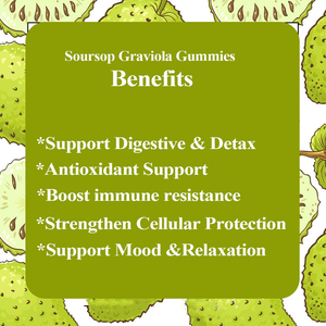 OEM 2000mg Organic Soursop Leaf and Fruit Extract Soursop Graviola Gummies With Vitamin C Zinc Black Pepper for Digestive Detox - Product Image 3
