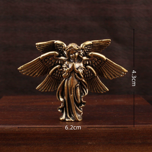 Ornement de table décoratif rétro en laiton Aile d'ange, statue religieuse de collection tendance - Product Image 3