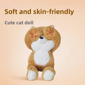 Peluche de gato o conejo en blanco y negro, muñeco que cubre la cara, juguete de peluche, almohada para dormir - Product Image 3