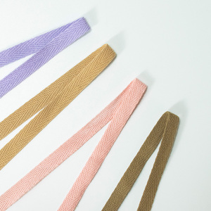 Kustom Multi Warna Pita Katun Organik Tahan Lama Tali Poliester Anyaman Pita Bias Herringbone untuk Tali Tas Tali Sepatu - Product Image 3
