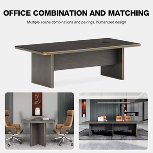 <span class=keywords><strong>Benido</strong></span> Wood Space Grey Office Room Mesa de conferencia Rectángulo Engrosado Fondo Mesa de sala de conferencias - Product Image 3