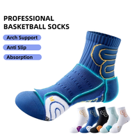 Chaussettes de sport professionnelles pour hommes, mi-mollet, personnalisées, pour le basketball et la course à pied, absorbant la transpiration et antidérapantes