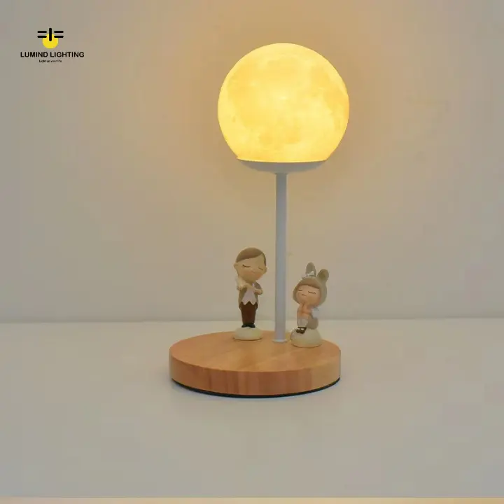 Lumind Massivholz kleine Lampe kreative Wärme Fernbedienung LED Nachtlicht