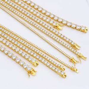 Xingyuegem Joyería Hip Hop para Hombre, Collar de Cadena de Tenis de Plata Chapada en Oro de 18K con Moissanita VVS y Diamantes de Laboratorio - Product Image 3