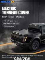 Couverture de benne de camionnette manuelle, rigide, rétractable, étanche et verrouillable, avec volet roulant en aluminium