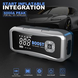 <span class=keywords><strong>Starter</strong></span> mobil multifungsi 6000A, dengan kompresor udara 160PSI lampu LED & Bank daya pengisian cepat untuk semua kendaraan 12V - Product Image 6