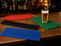 Tapis de bar en PVC souple personnalisable, résistant à l'eau, isolant thermique, écologique, certifié CE, accessoires de bar jetables pour utilisation en pub