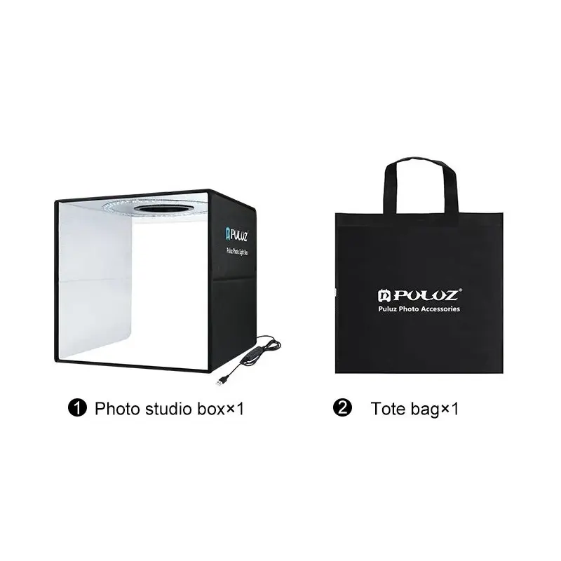 Goede 40 Cm Puluz 5041b Foto Studio Box Ring Led Fotodoos 40 Cm Desktop Schieten Tent Box Kit Fotografie 6 / 12 Kleuren Achtergrond