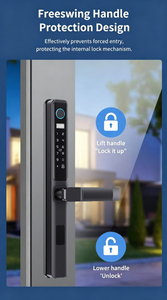 Serrure intelligente Glomarket Tuya en aluminium avec empreinte digitale biométrique, mot de passe et carte-clé pour portes coulissantes à tirer et pousser - Product Image 6