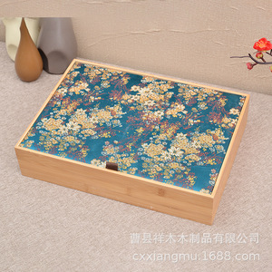 Caja de Bambú para Pastel de Té, Rectangular, Color Madera, Hecha a Mano, Estilo Chino, Caja de Almacenamiento - Product Image 2