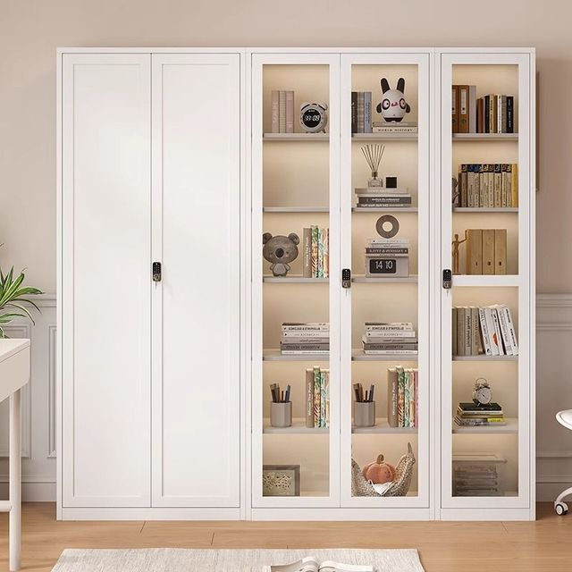 Factory Supply Modern Metal File Cabinet for Household Office Glass Sliding Door Bookshelf Cabinet Bookcase Storage Cabinet
