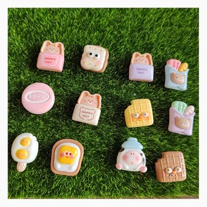 Nouvelle mode 100 pièces/lot Miniature maison de poupée nourriture jouets dessin animé pain biscuits Toast crème glacée Mini artisanat pour cuisine jeu jouets bricolage - Product Image 2