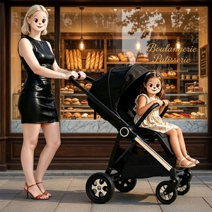 Poussette tout-terrain 3-en-1 avec siège <span class=keywords><strong>auto</strong></span>, landau pliable et poussette de voyage pour bébés de 0 à 3 ans - Product Image 1