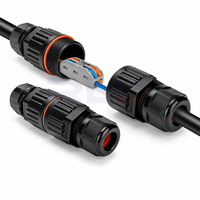 Boîtier de jonction de câbles en plastique étanche pour extérieur, connecteur de fils 2 entrées/2 sorties, étanche à la pluie, à encastrer, à sertissage manuel à froid, pièces pour appareils électroménagers