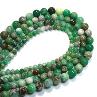 Cuentas Redondas de Jade Verde Australiano 100% Natural de Primera Calidad para la Fabricación de Joyas, DIY, Pulseras y Collares, 4/6/8/10/12mm, Venta al Por Mayor