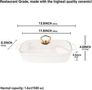 Plato Cuadrado de Porcelana Cerámica Desechable de Lujo para Calentar Arroz con Tapa de Vidrio para Fiestas - Product Image 2