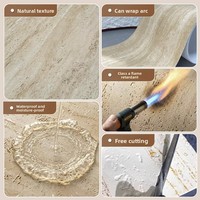 Batu Buatan Lembut Travertine Batu Fleksibel Tahan Air Tahan Lembab Bertekstur 3D Untuk Hotel Kamar Tidur Penggunaan Komersial