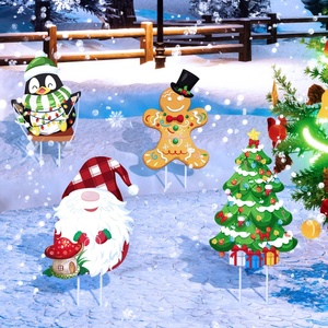 Panneaux publicitaires extérieurs personnalisés de Noël en gros pour entreprises, avec service de découpe pour piquets en H et enseignes de jardin en vrac - Product Image 5