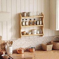 Étagère murale en bois à trois niveaux, cloison flottante ondulée, présentoir décoratif de style rustique