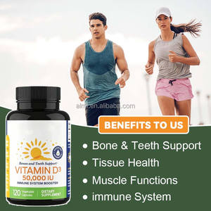 Botten Tanden Ondersteuning Immuunsysteem Booster 120 Vegetarische Capsules Laboratorium Getest Non-GMO Glutenvrij Vitamine <span class=keywords><strong>D3</strong></span> 50000 IE Capsules - Product Image 2