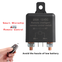 Kunci Remote kontrol DC 12V 200A, kunci nirkabel penghemat energi dengan 2 tombol jarak jauh RF memutuskan saklar jarak jauh