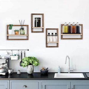 <b>Wall</b>-<b>mounted</b> Storage Rack Rectangle 1 Layer Durable Multipurpose Kitchen Living Room Floating <b>Shelf</b> - Product Image 1