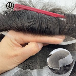 Perruque pour hommes à <span class=keywords><strong>cheveux</strong></span> courts, style Q6, 100% <span class=keywords><strong>cheveux</strong></span> humains, couleur # Système 1B Baisite Hair - Product Image 2