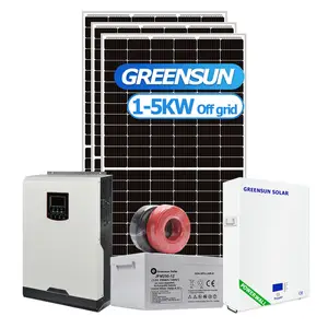 في Greensun 5kw 6kw 8kw الشمسية نظام المستوردة المنزل الطاقة 20 سنة الضمان كاملة الطاقة الشمسية خارج الشبكة معدات نظام طاقة شمسية للمنزل