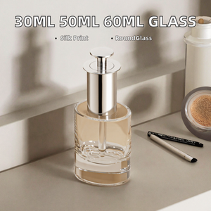 30ml Transparent Silk Screen Printed Glass Pressure Rotary <b>Dropper</b> <b>Bottle</b> Skin Care Serum Essential Oil Perfume HSY-260513 1cm/ - Product Image 2