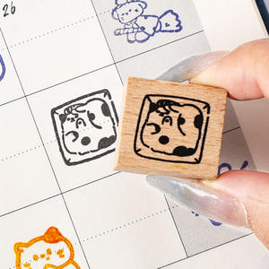 12-صندوق حديدي للقطط على مهل ، ختم كتيب للأطفال لطيف سهل الاستخدام للاستخدام المكتبي ، ختم خشبي - Product Image 4