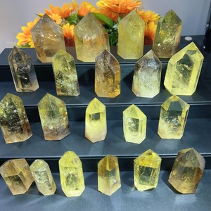 Tour de cristal de <span class=keywords><strong>citrine</strong></span> de haute qualité en gros, tour de guérison, baguette pointue colorée, artisanat en cristal pour la décoration Feng Shui - Product Image 1