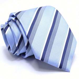 Cravate en soie rayée décontractée pour homme de 8 cm avec coffret, en stock pour la vente en gros, faible MOQ, directement des fabricants - Product Image 5