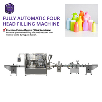 Équipement de remplissage automatique de liquides à 4 têtes, polyvalent, large gamme (10 ml-10000 ml), pour l'huile, haute productivité