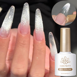 BORN PRETTY-<span class=keywords><strong>Vernis</strong></span> à ongles gel magnétique yeux de chat cristal blanc argenté-<span class=keywords><strong>Vernis</strong></span> semi <span class=keywords><strong>permanent</strong></span> <span class=keywords><strong>bio</strong></span> super brillant à paillettes - Product Image 1