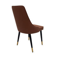 Ensemble de table et de chaises de restaurant commercial moderne avec chaises rembourrées en cuir PU marron pour hôtels, bars, centres commerciaux, cafés