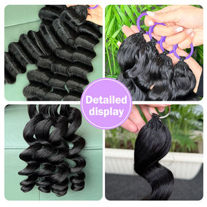 Extensiones de Cabello Humano Natural Negro, Ondulado y con Ondas Profundas, 100% Sin Procesar, para Trenzado y Crochet, para un Peinado Rápido - Product Image 6