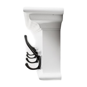 HMS 28 \ "moderno appendiabiti in legno bianco a quattro ganci mobili versatili per casa soggiorno camera da letto o palestra - Product Image 3
