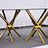 Base de table à manger extensible en acier inoxydable de forme serpentine moderne pour tables de mariage, meubles de salle à manger