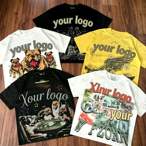 T-shirt personnalisé avec strass, vintage, délavé à l'acide, col rond, 100% coton épais, impression DTG, coupe ample, court, graphique, pour homme - Product Image 1