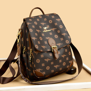 Factory Custom Ins Fashion <b>Backpack</b> Multipurpose Laptop Bag Girls Versatile Pu Leather Schoolbag School Bag for Teenage Girls - Product Image 1