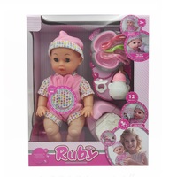 Ensemble de jeu d'alimentation KSF, poupée bébé réaliste de 14 pouces en ABS, corps entier, fille, fonction de pipi sonore, jouet pour enfants